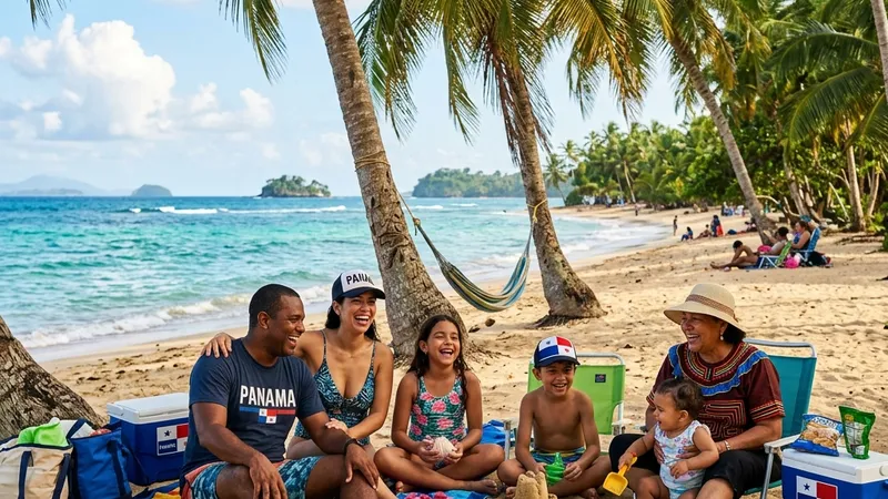 Familia panameña disfrutando de su tiempo de descanso y recreación al aire libre